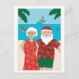 Cartes Pour Fêtes Annuelles Funny Santa Claus Beach Noël