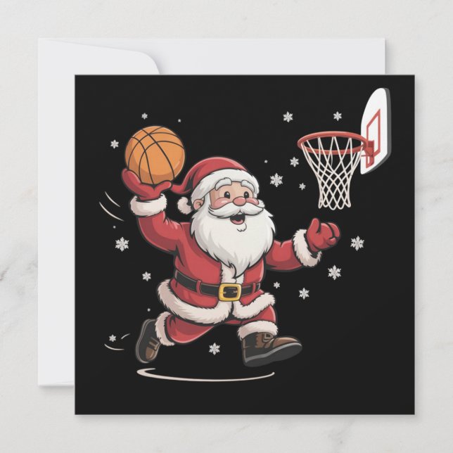 Cartes Pour Fêtes Annuelles Funny Santa Playing Basketball Christmas Gift Xmas (Devant)