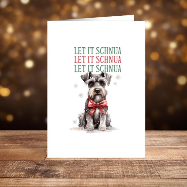 Cartes Pour Fêtes Annuelles Funny Schnauzer Chien Noël Joyeux Fêtes (Créateur téléchargé)