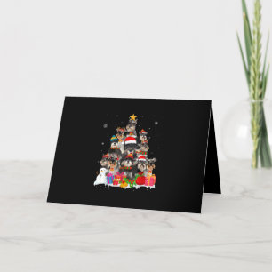 Cartes Pour Fêtes Annuelles Funny Schnauzer Christmas Tree Pet Amoureux des ch