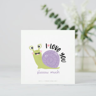 Cartes Pour Fêtes Annuelles Funny Snail Valentines Day Greeting Card