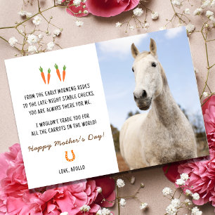 Cartes Pour Fêtes Annuelles Funny Sweet Horse Happy Mothers Day Card