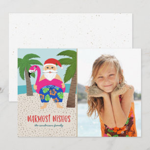 Cartes Pour Fêtes Annuelles Funny Tropical Père Noël Photo Noël en juillet