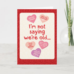 Cartes Pour Fêtes Annuelles Funny Valentine's Card : Old Candy Hearts