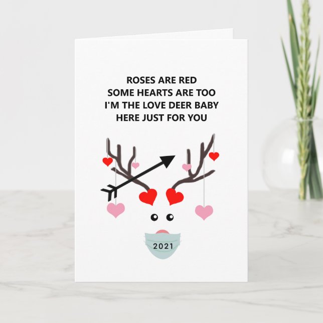 Cartes Pour Fêtes Annuelles Funny Valentines Day 2021 Girlfriend personnalisée (Devant)
