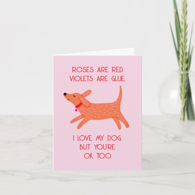 Cartes Pour Fêtes Annuelles Funny Valentine's Day Card - Love Dog Design (Devant)
