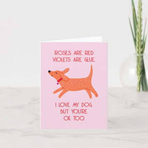 Cartes Pour Fêtes Annuelles Funny Valentine's Day Card - Love Dog Design