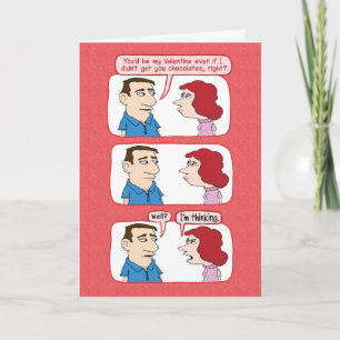 Cartes Pour Fêtes Annuelles Funny Valentine's Day Card: No Chocolates