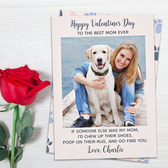 Cartes Pour Fêtes Annuelles Funny Valentines Day CHIEN MOM Personnaliser Photo (Créateur téléchargé)
