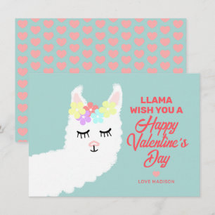 Cartes Pour Fêtes Annuelles Funny Valentines Day Llama Pun Kids Classe