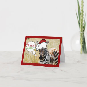 Cartes Pour Fêtes Annuelles Funny zèbre Noël entreprise de voeux
