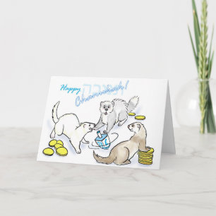 Cartes Pour Fêtes Annuelles Furets de dreidel de Chanukah