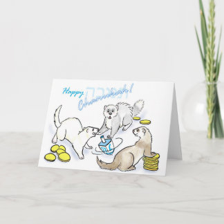 Cartes Pour Fêtes Annuelles Furets de dreidel de Chanukah