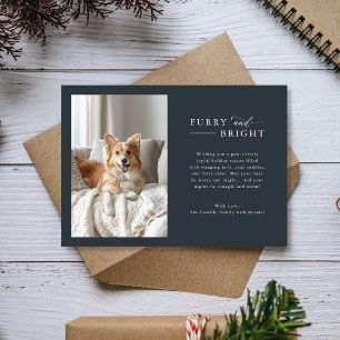 Cartes Pour Fêtes Annuelles Furie et lumière minimaliste chien Noël noir photo