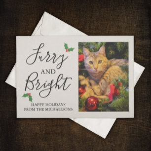 Cartes Pour Fêtes Annuelles Furry and Bright Pet Photo de Christmas
