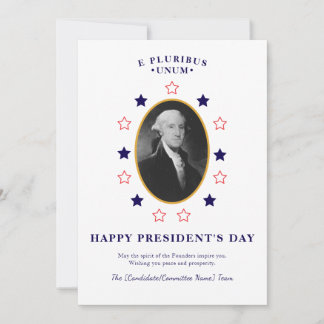 Cartes Pour Fêtes Annuelles G. Washington President's Day Campaign Patriotic