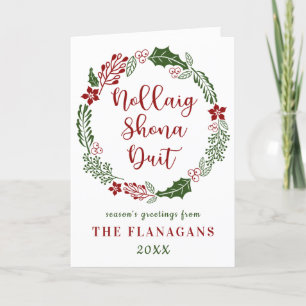 Cartes Pour Fêtes Annuelles Gaelic irlandais Joyeux Noël, personnalisé