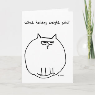 Cartes Pour Fêtes Annuelles Gain de poids de vacances - Chat en colère est mai