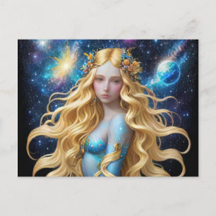 Cartes Pour Fêtes Annuelles *~* Galactique Femmes Imaginaire Planètes cosmique