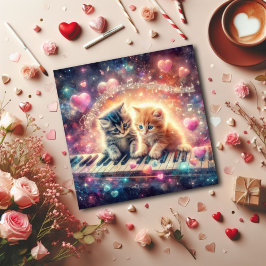 Cartes Pour Fêtes Annuelles Galaxy Pastel Coeurs Musique Kittens Valentines