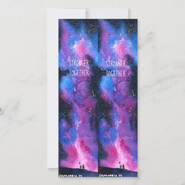 Cartes Pour Fêtes Annuelles Galaxy Signet : Ensemble plus fort (Devant)