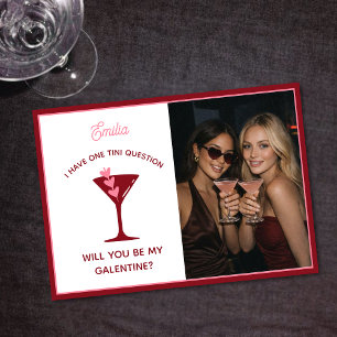 Cartes Pour Fêtes Annuelles Galentine's Day sur le thème Martini - Jolie rose