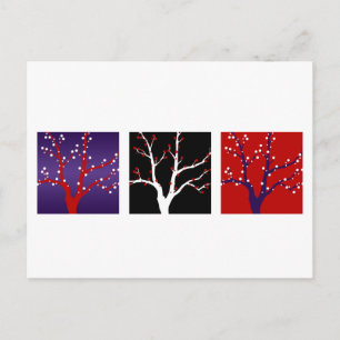 Cartes Pour Fêtes Annuelles Galerie d'art artistique Design Arbres d'hiver Noë