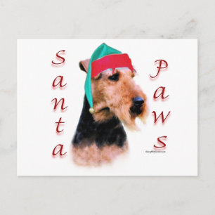 Cartes Pour Fêtes Annuelles Gallois Terrier Père Noël Paws
