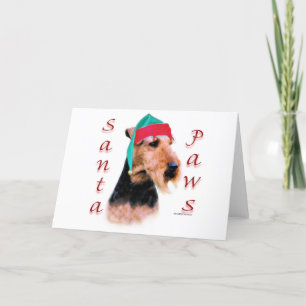 Cartes Pour Fêtes Annuelles Gallois Terrier Père Noël Paws