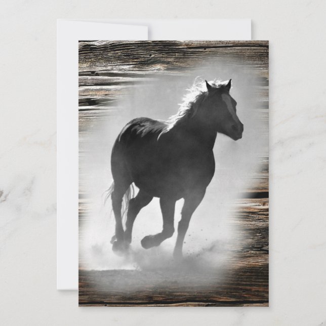 Cartes Pour Fêtes Annuelles Galloping de Wild Horse (Devant)