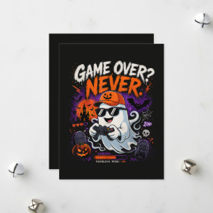 Cartes Pour Fêtes Annuelles Game Over Jamais Drôle Gamer Fantôme Halloween