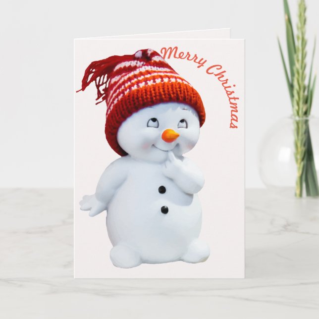 Cartes Pour Fêtes Annuelles Gamin de bonhomme de neige (Devant)
