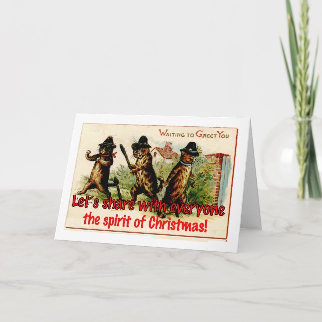 Cartes Pour Fêtes Annuelles gang de noël du chat (Devant)