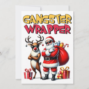 Cartes Pour Fêtes Annuelles Gangster cadeau de Noël enrobé