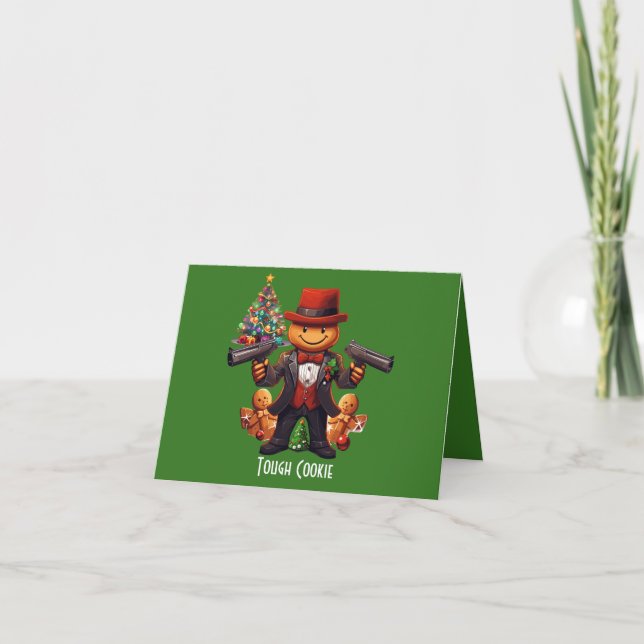 Cartes Pour Fêtes Annuelles Gangster de pain d'épices (Devant)