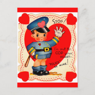 Cartes Pour Fêtes Annuelles garçon de la police des années 1930