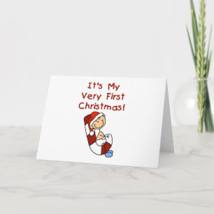 Cartes Pour Fêtes Annuelles Garçon sur Canne en Sucre 1er Noël