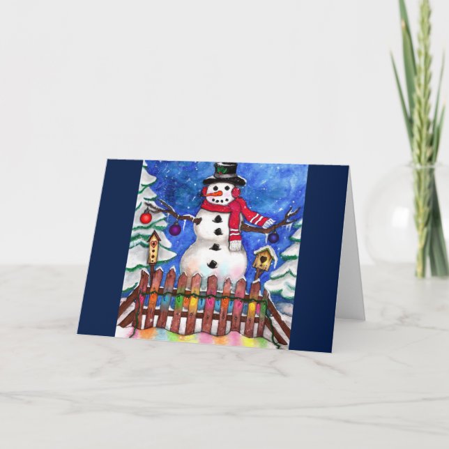Cartes Pour Fêtes Annuelles Garden Snowman (Devant)