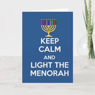 Cartes Pour Fêtes Annuelles Gardez le calme et allumez le Menorah