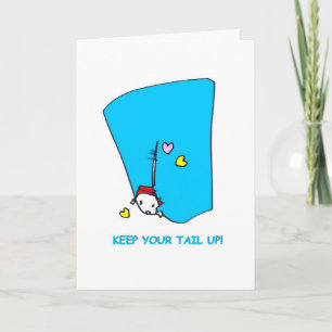 Cartes Pour Fêtes Annuelles Gardez votre queue sur le blanc