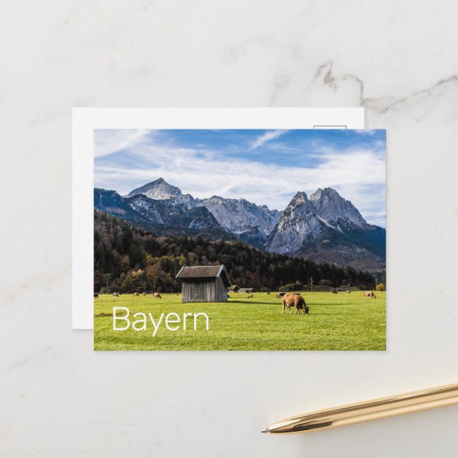 Cartes Pour Fêtes Annuelles Garmisch Partenkirchen Alpes Bavière Allemagne (Devant/Arrière en situation)