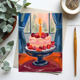 Cartes Pour Fêtes Annuelles Gâteau d'anniversaire aux fraises