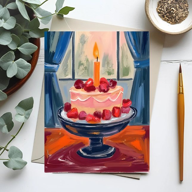 Cartes Pour Fêtes Annuelles Gâteau d'anniversaire aux fraises (Créateur téléchargé)