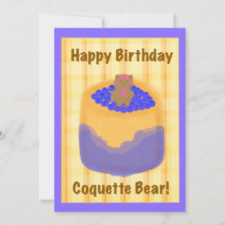 Cartes Pour Fêtes Annuelles Gâteau d'anniversaire avec ours de fête Thème Cart