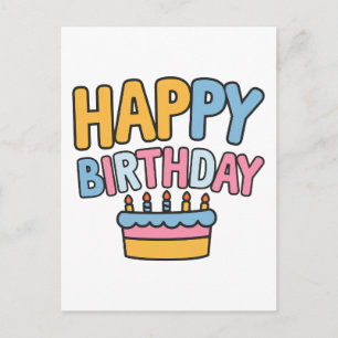 Cartes Pour Fêtes Annuelles Gâteau d'anniversaire heureux
