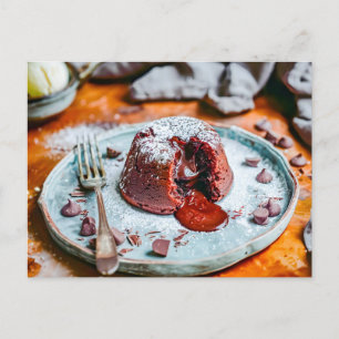 Cartes Pour Fêtes Annuelles Gâteau de lave au chocolat savoureux