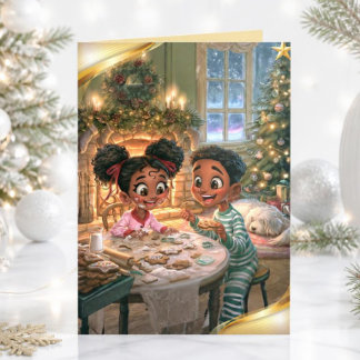 Cartes Pour Fêtes Annuelles Gâteaux de Noël d'enfants afro-américains vintage