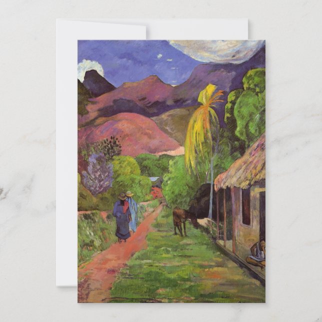Cartes Pour Fêtes Annuelles Gauguin - Road in Tahiti (Devant)