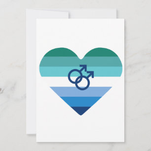 Cartes Pour Fêtes Annuelles Gay Homme Azure MLM Heart