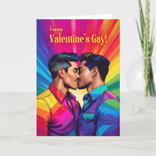 Cartes Pour Fêtes Annuelles Gay Latin Couple Rainbow Pop Art Valentine's Day